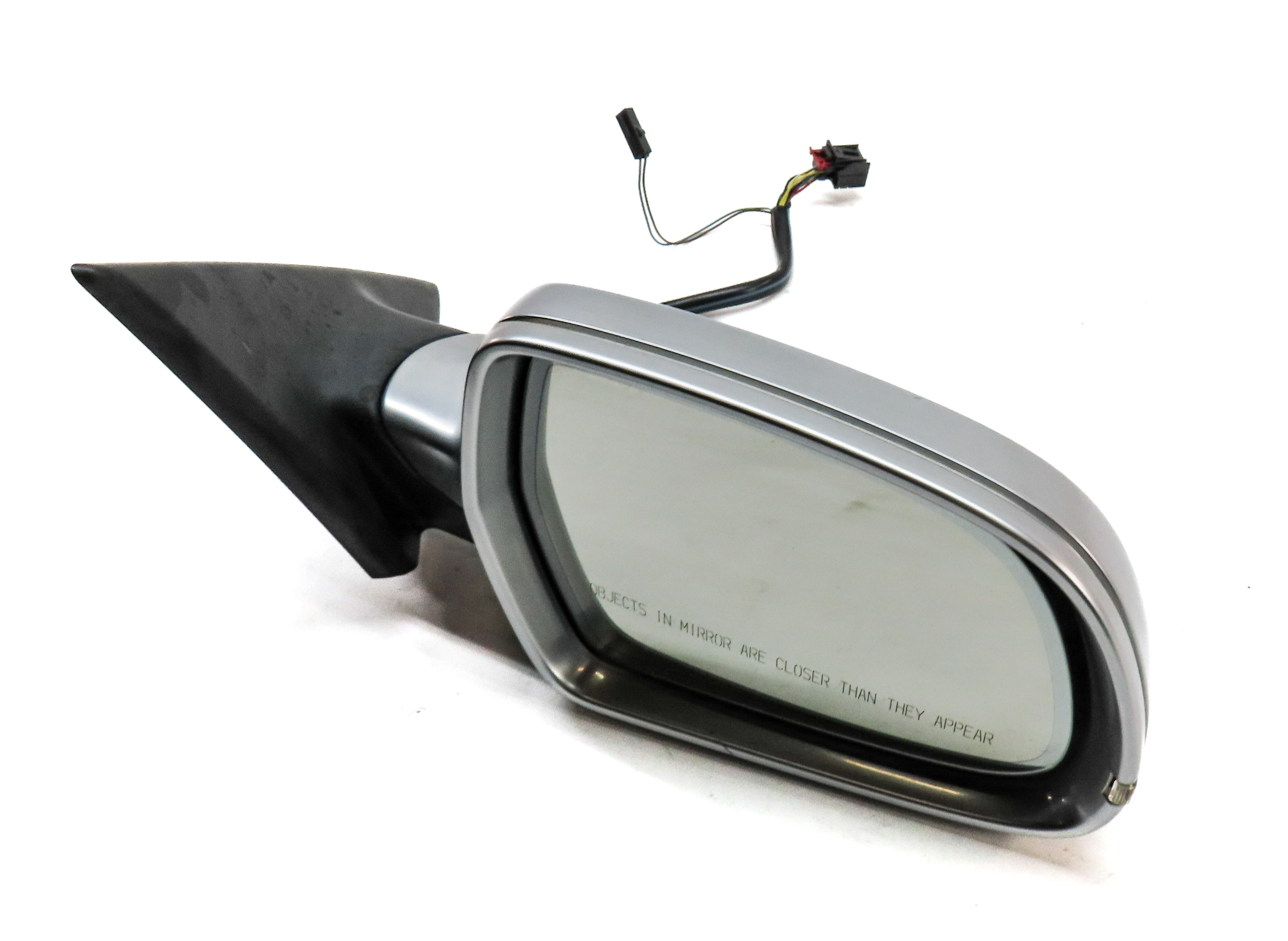 08-14 AUDI A5 S5 (B8 8T) RIGHT PASSENGER AUTODIM BLIND SPOT DOOR MIRROR ALUMINUM — exact item pictured